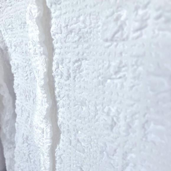 SOFTWEAR by Mark Singer Sz SP Collared White Puckered 3/4 Sleeve Button Vintage - Picture 7 of 8